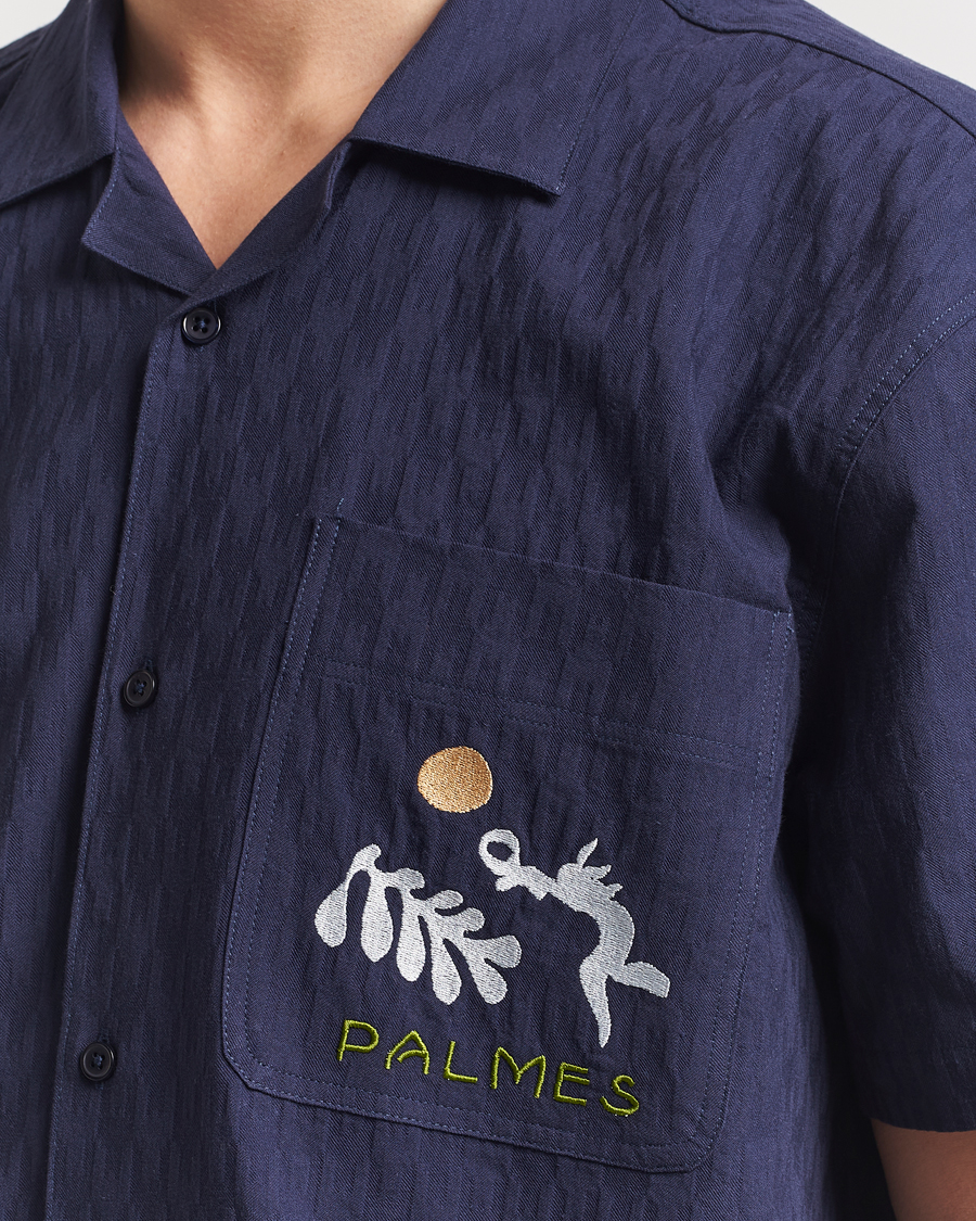 Men | Shirts | Palmes | Garden Short Sleeve Shirt Navy