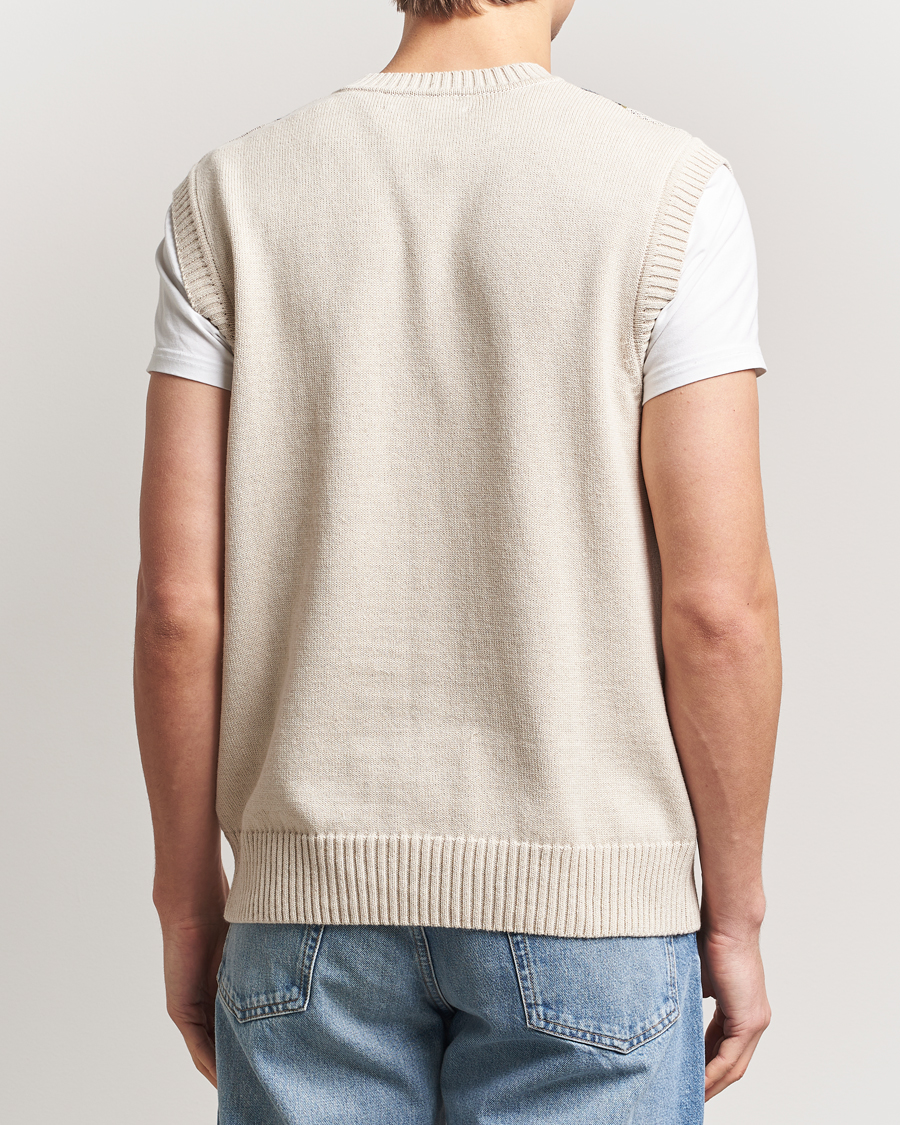 Men | Sweaters & Knitwear | Palmes | Argyle Knitted Vest Off White