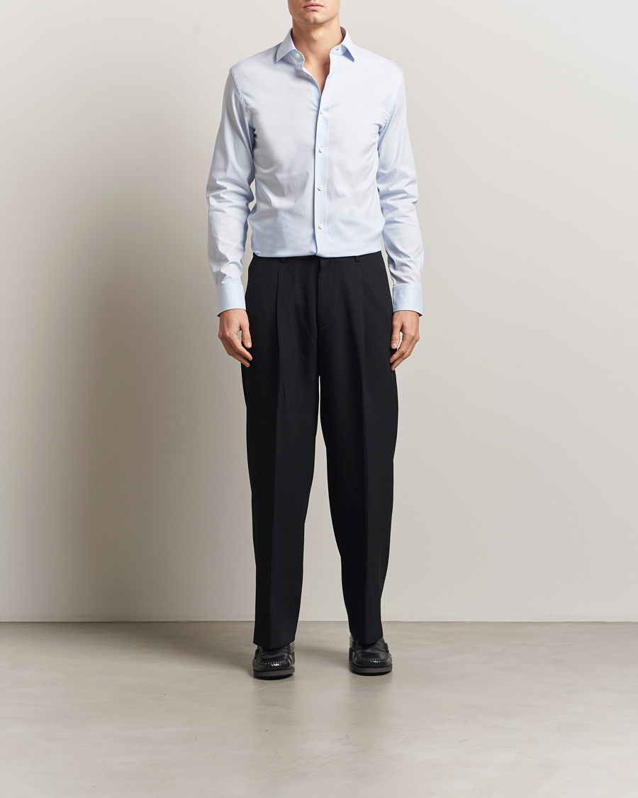 Men | Shirts | Tiger of Sweden | Adley Slim Fit Cut Away Shirt Light Blue