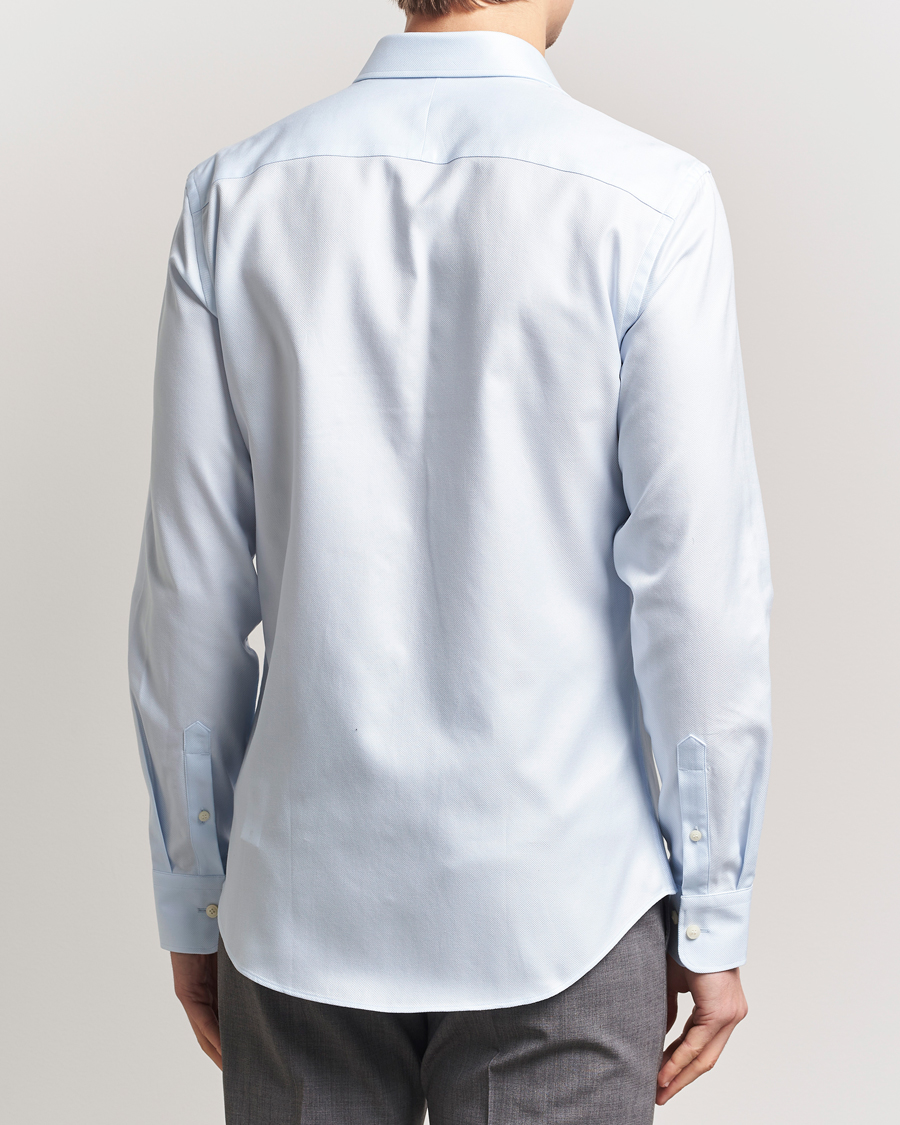 Men | Shirts | Tiger of Sweden | Adley Structured Slim Fit Cut Away Shirt Light Blue