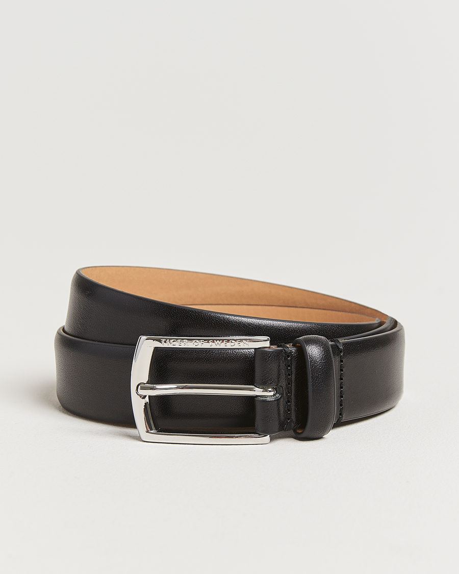 Men | Belts | Tiger of Sweden | Asenby Leather 3 cm Belt Black