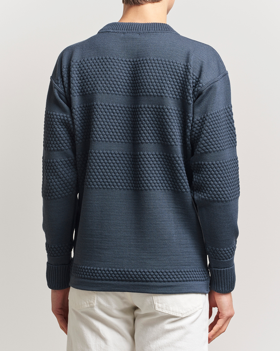 Men | Sweaters & Knitwear | S.N.S. Herning | Fisherman Wool Crew Neck Sweater Faded Mineral Blue