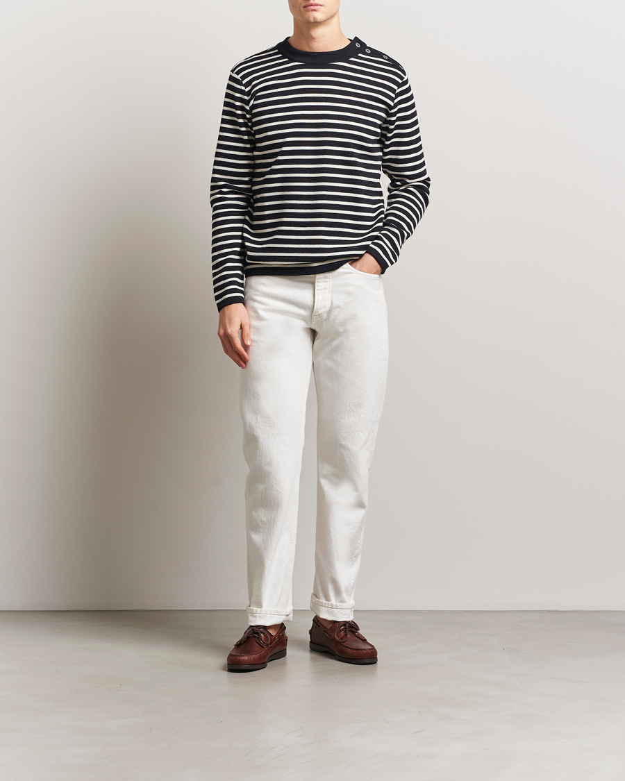 Men | Sweaters & Knitwear | S.N.S. Herning | Naval Crew Neck Navy/White