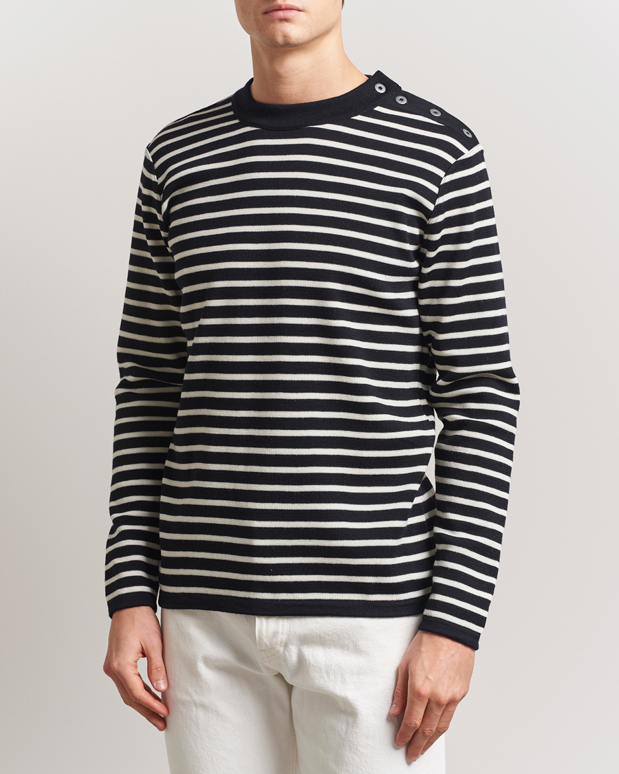 Men | Sweaters & Knitwear | S.N.S. Herning | Naval Crew Neck Navy/White