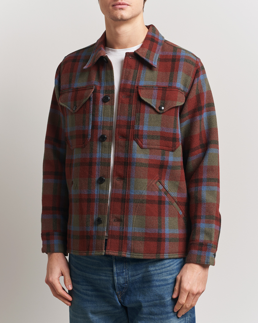 Men | Coats & Jackets | RRL | Ace Cruiser Unlined Jacket Maroon Plaid