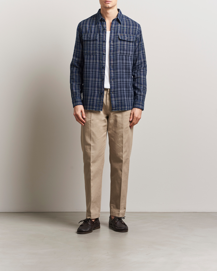 Men | Shirts | RRL | Matlock Double Pocket Shirt Indigo Plaid