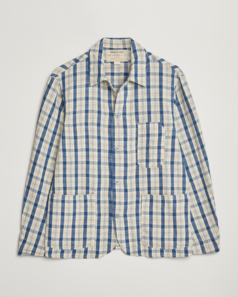 Men | Coats & Jackets | RRL | Norfolk Shirt Jacket Indigo/Cream Plaid