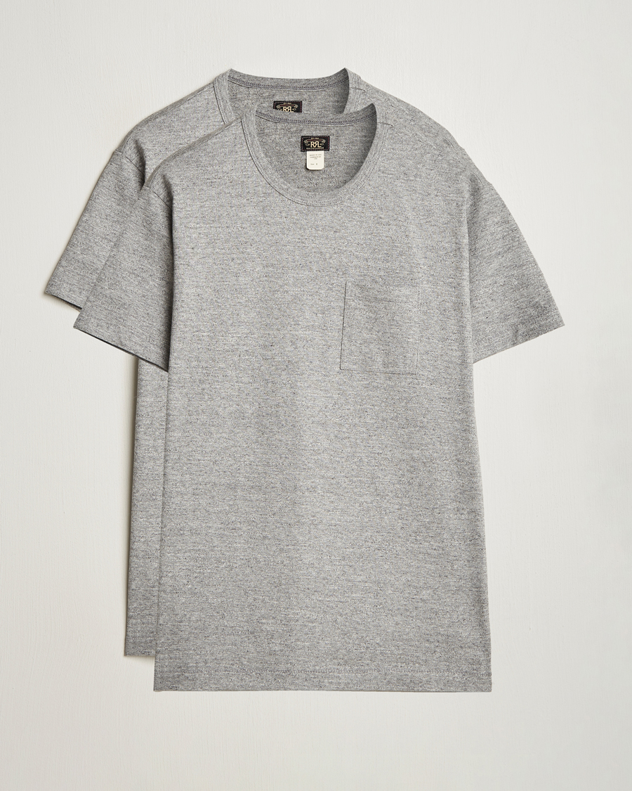 Men | T-Shirts | RRL | 2-Pack Pocket Tee Grey Heather