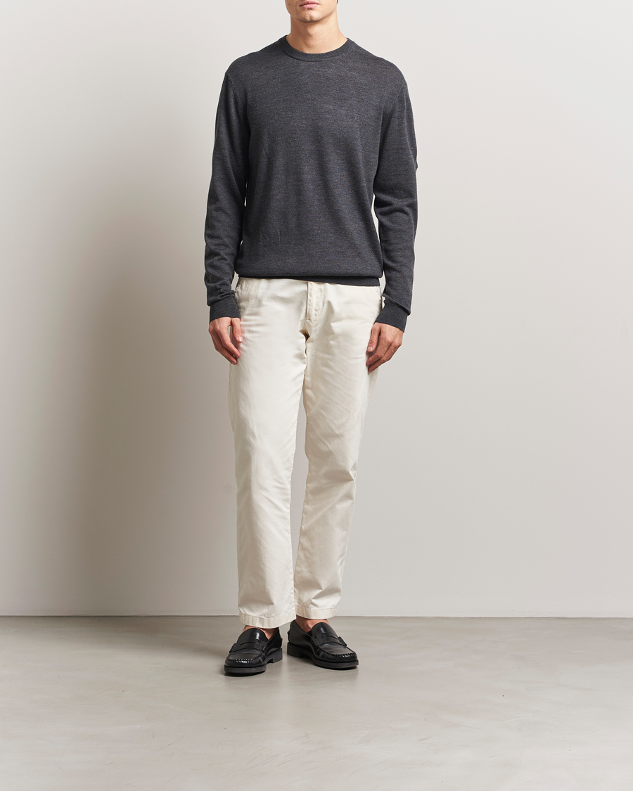 Men | Sweaters & Knitwear | LES DEUX | Greyson Merino Knit Dark Grey Melange