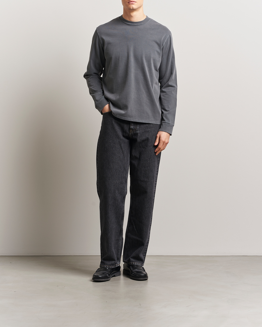 Men | T-Shirts | Jeanerica | Clement Crew Neck Sweatshirt Washed Black