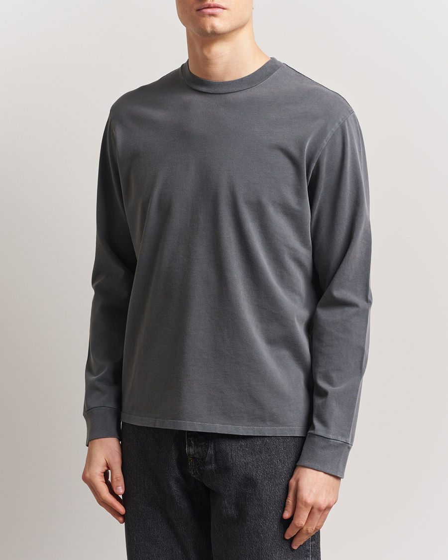 Men | T-Shirts | Jeanerica | Clement Crew Neck Sweatshirt Washed Black