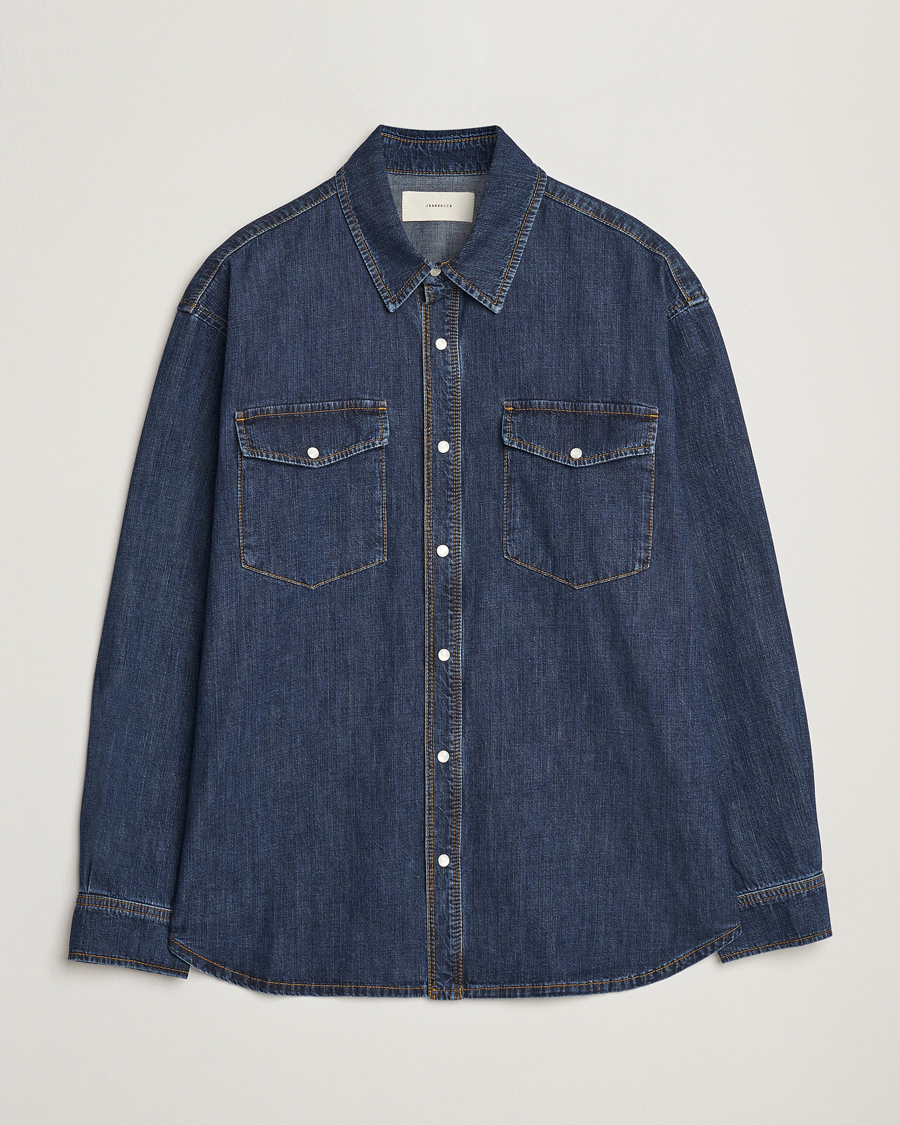 Men | Shirts | Jeanerica | Arno Denim Shirt Dark Blue Vintage