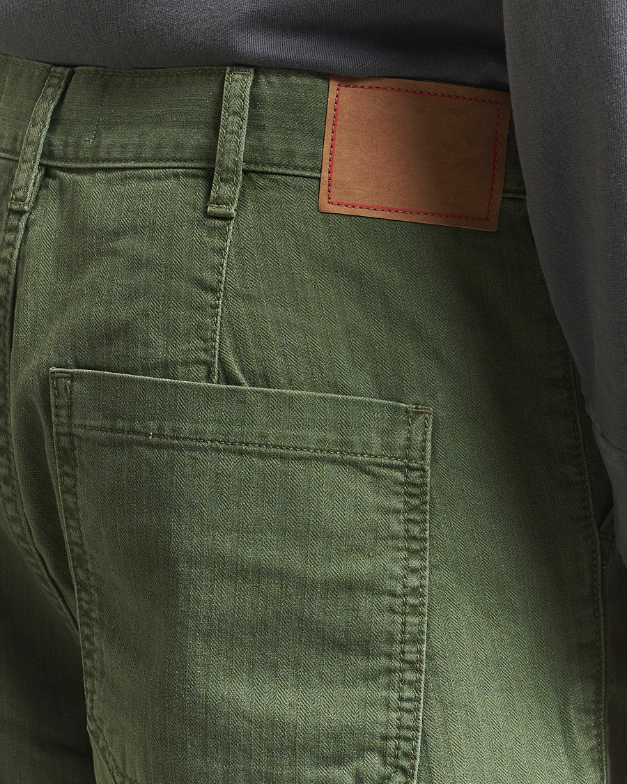 Men | Shorts | Jeanerica | GM011 Genua Worker Chino Shorts Chevron Green