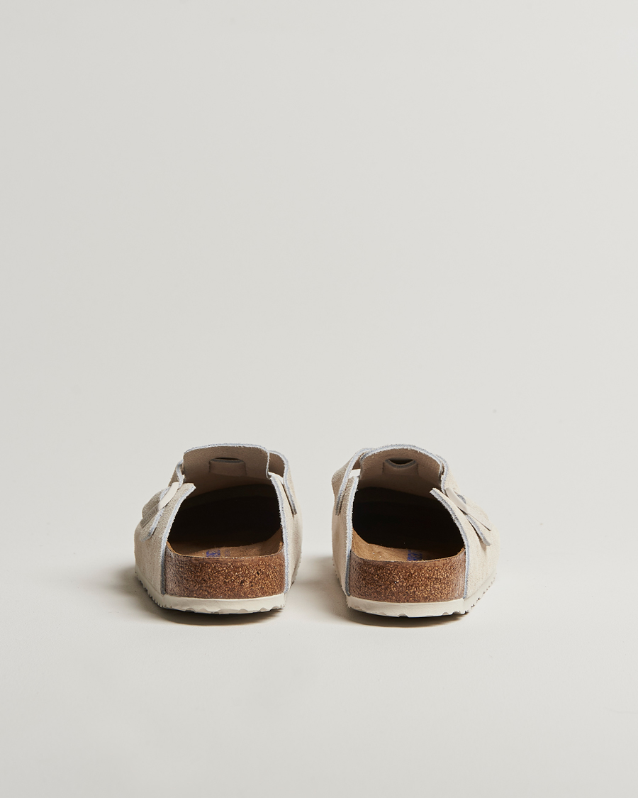 Men | BIRKENSTOCK Boston Soft Footbed Antique White Suede | BIRKENSTOCK | Boston Soft Footbed Antique White Suede