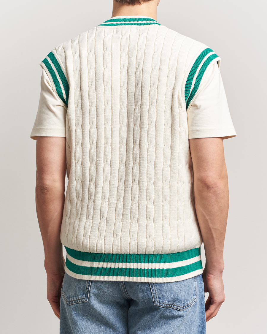 Men | Sweaters & Knitwear | Fred Perry | Cable Knitted Tennis Vest Ecru
