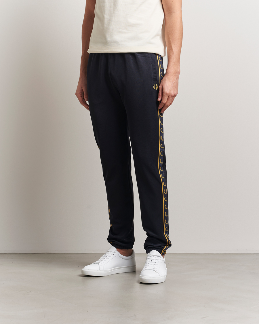 Men | Trousers | Fred Perry | Taped Track Pants Navy