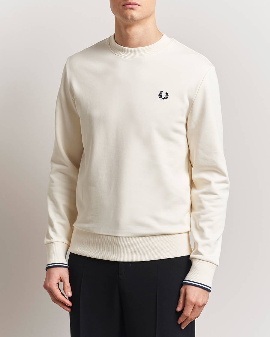 Men | Sweaters & Knitwear | Fred Perry | Crew Neck Sweatshirt Ecru