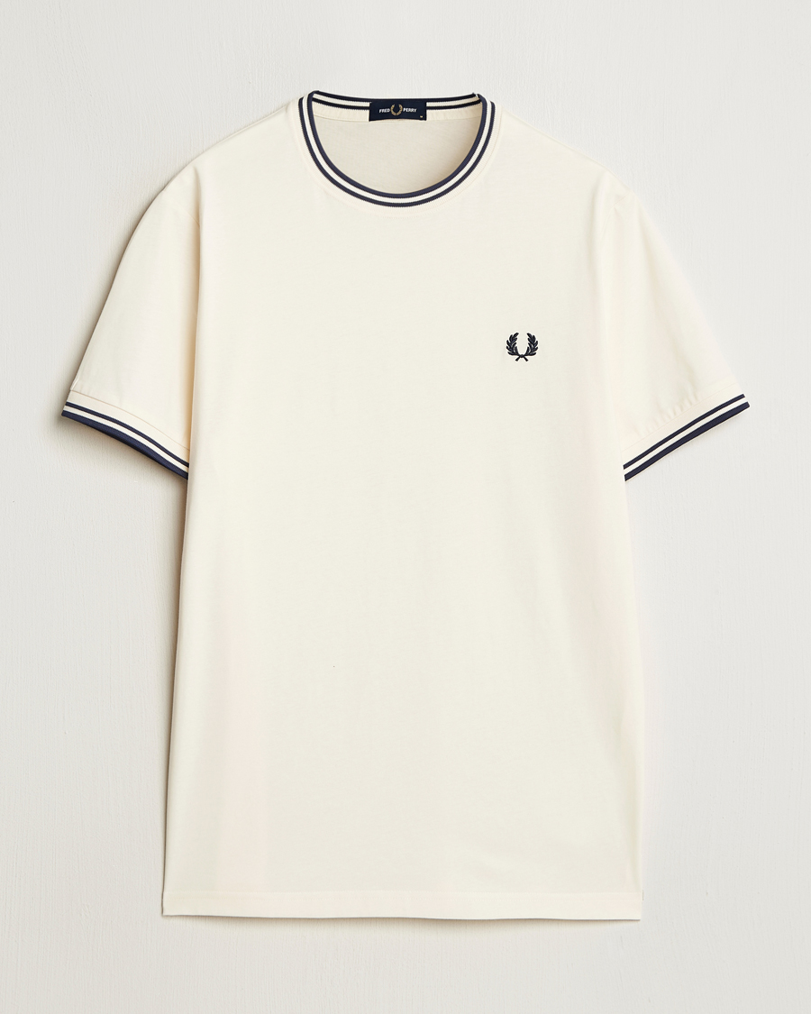 Men | T-Shirts | Fred Perry | Twin Tipped T-Shirt Ecru