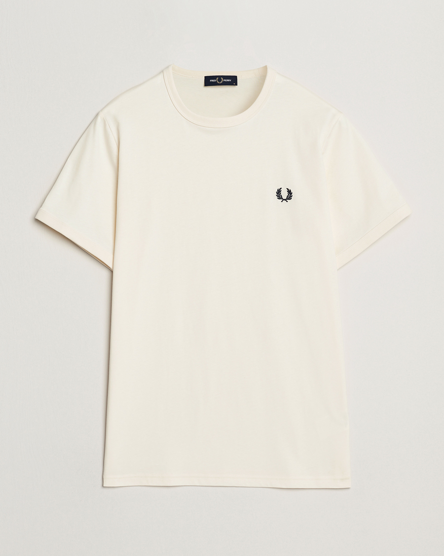Men | T-Shirts | Fred Perry | Ringer T-Shirt Ecru