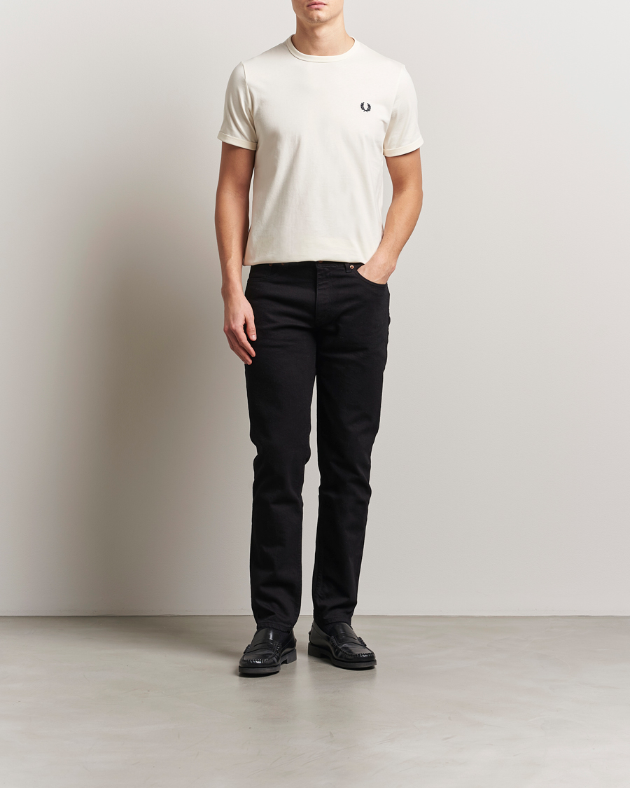 Men | T-Shirts | Fred Perry | Ringer T-Shirt Ecru