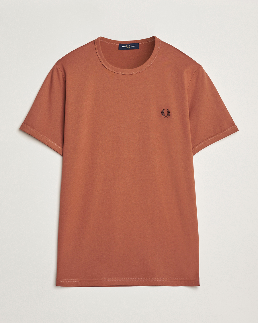 Men | T-Shirts | Fred Perry | Ringer T-Shirt Cinnamon Brown