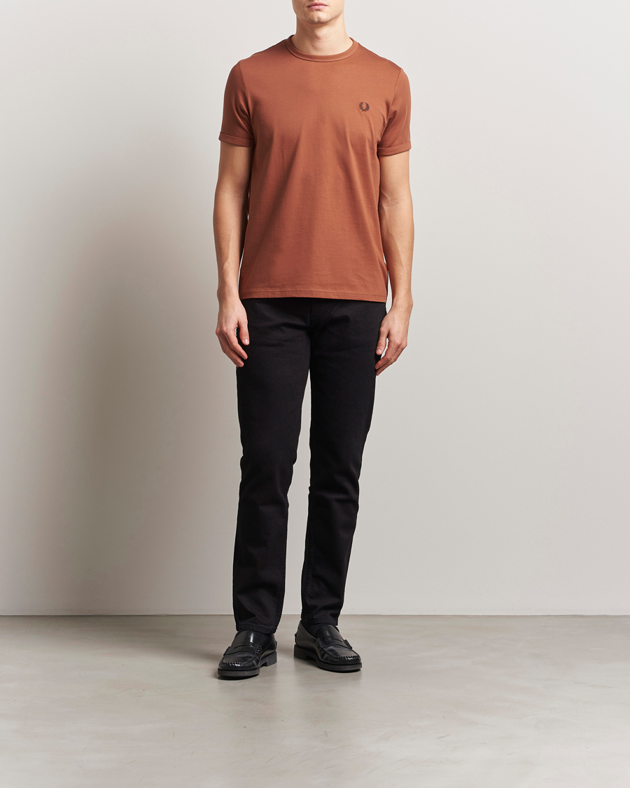Men | T-Shirts | Fred Perry | Ringer T-Shirt Cinnamon Brown