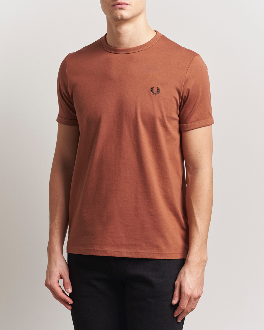 Men | T-Shirts | Fred Perry | Ringer T-Shirt Cinnamon Brown