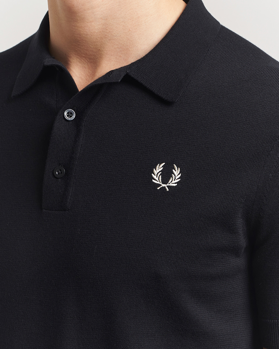 Men | Polo Shirts | Fred Perry | Cotton Knitted Polo Black