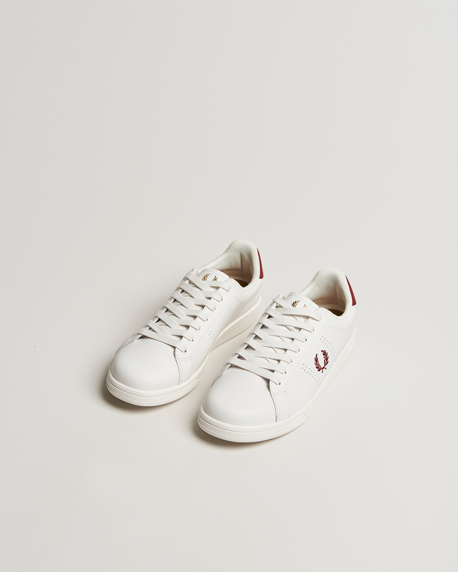 Men | Sneakers | Fred Perry | B721 Leather Sneaker Snow White/Red