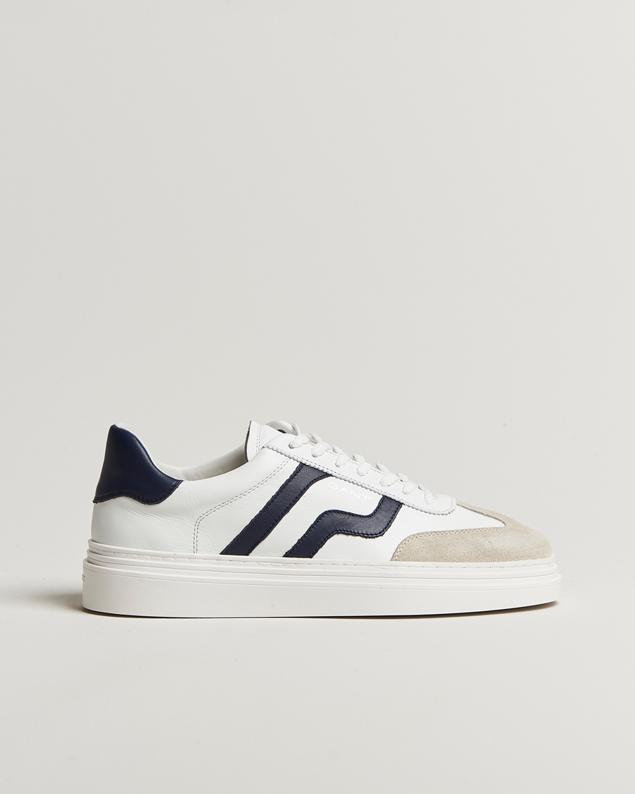 Men | Sneakers | GANT | Cuzmoon Leather Sneaker White/Marine