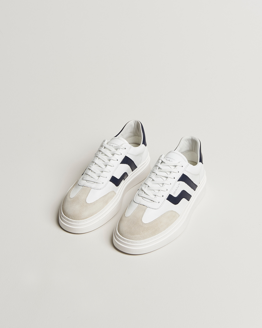 Men | Sneakers | GANT | Cuzmoon Leather Sneaker White/Marine