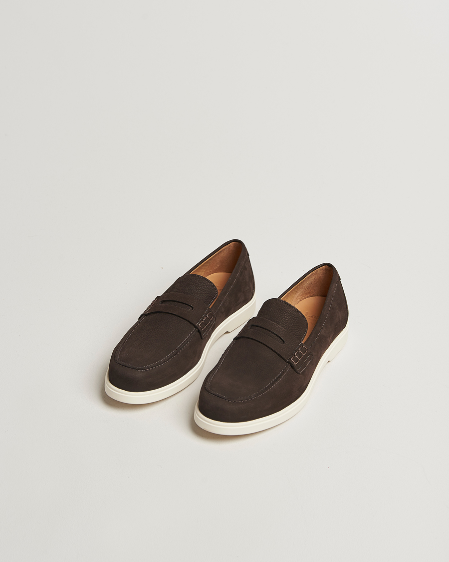 Men | Loafers | Loake 1880 | Como Nubuck Loafers Dark Brown