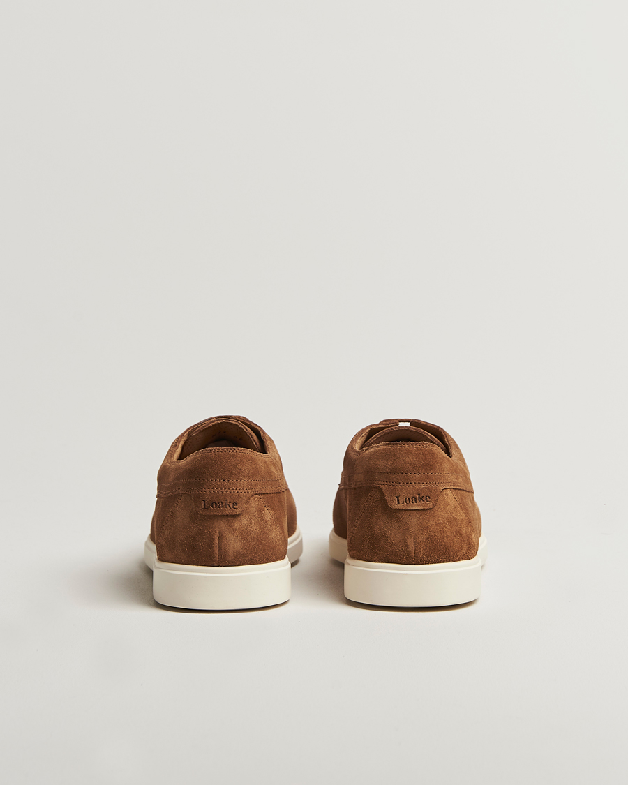 Men | Loafers | Loake 1880 | Sardinia Suede Boat Shoe Loafers Chestnut