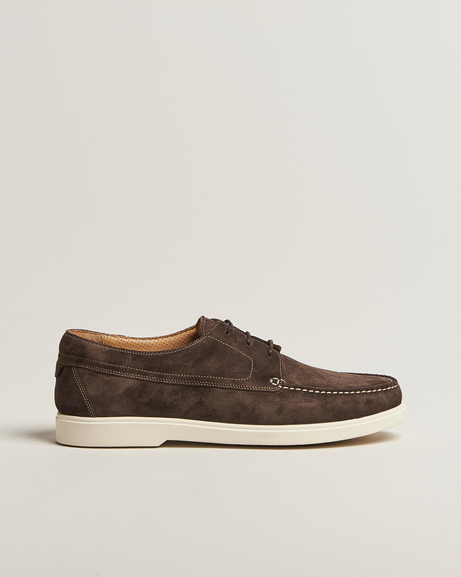 Men | Loafers | Loake 1880 | Sardinia Suede Boat Shoe Loafers Anthracite