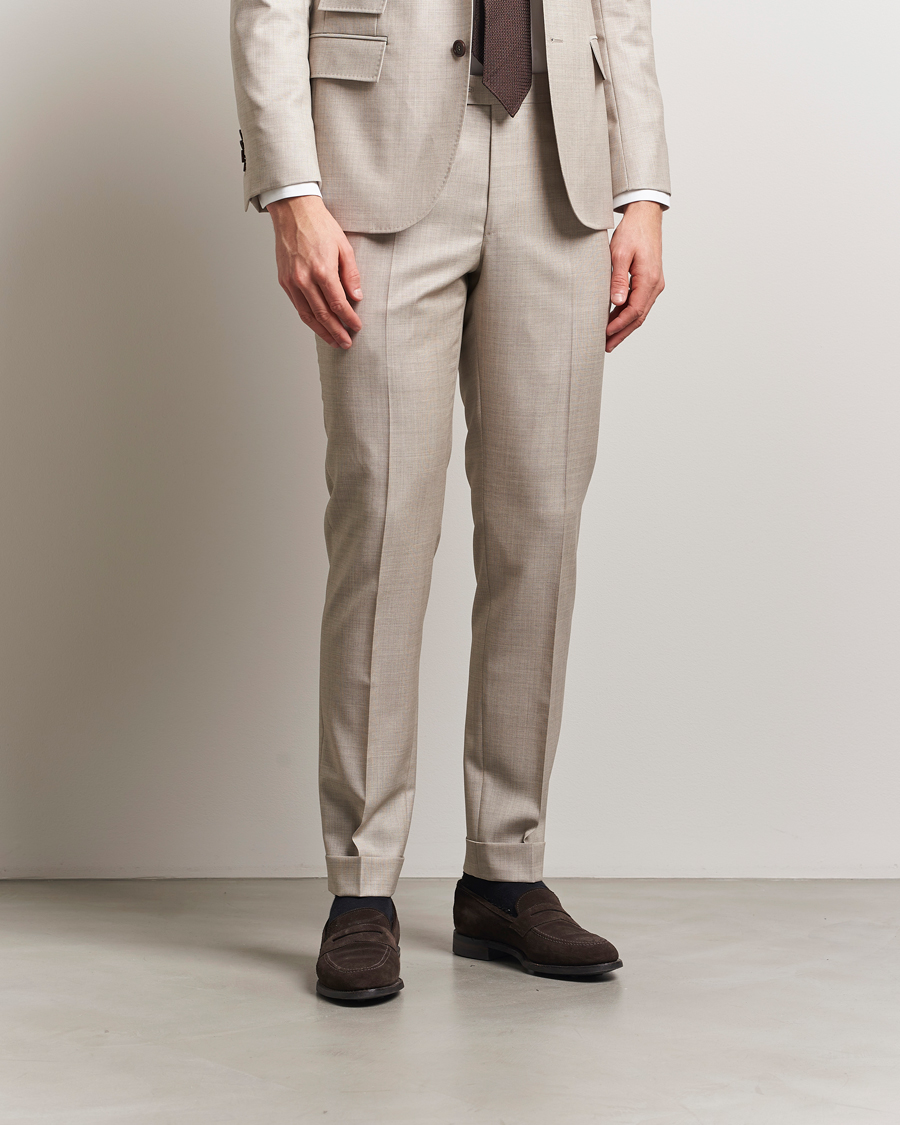 Men | Trousers | Morris Heritage | Prestige Structured Suit Trousers Beige
