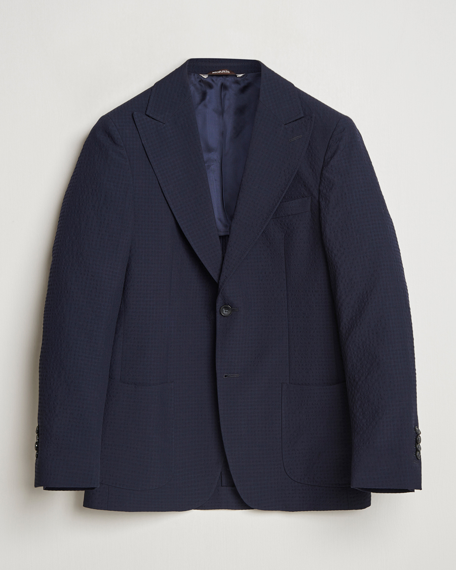 Men | Blazers | Morris Heritage | Seersucker Suit Blazer Navy