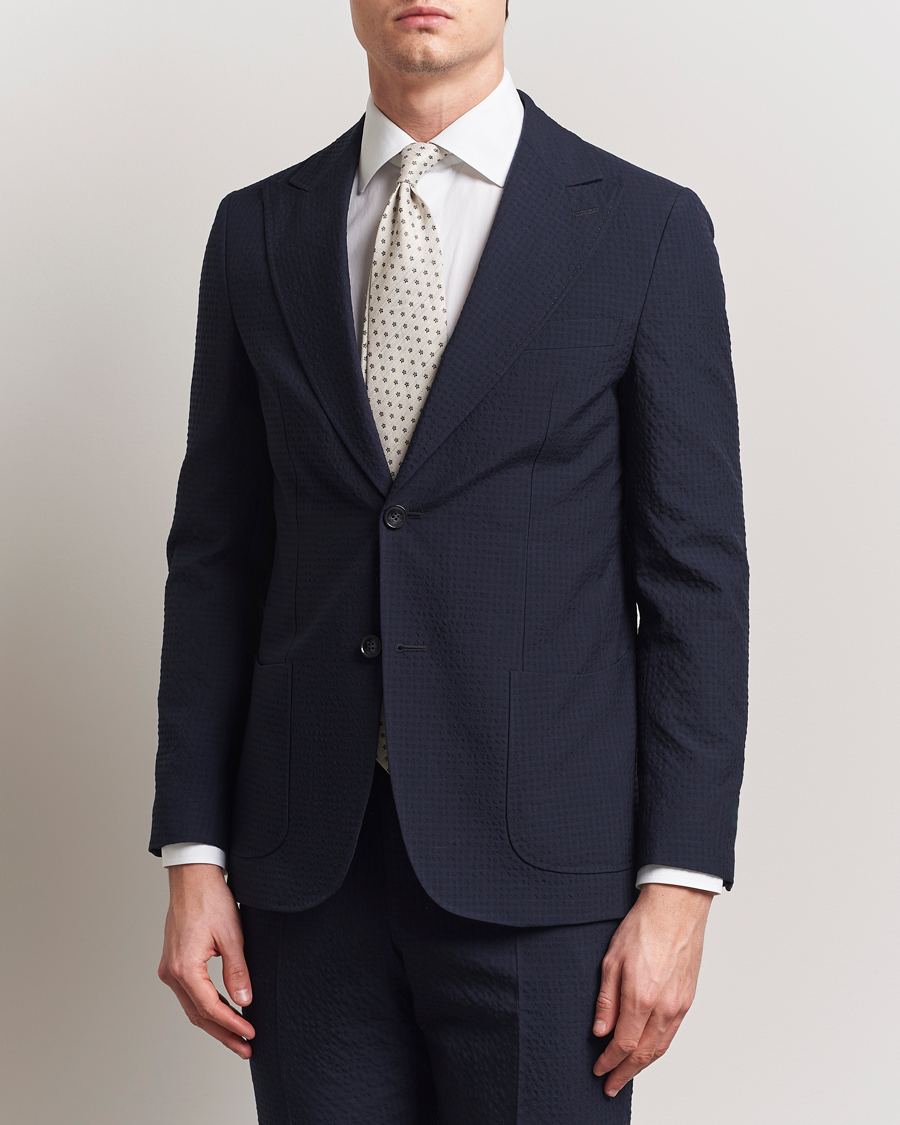 Men | Blazers | Morris Heritage | Seersucker Suit Blazer Navy