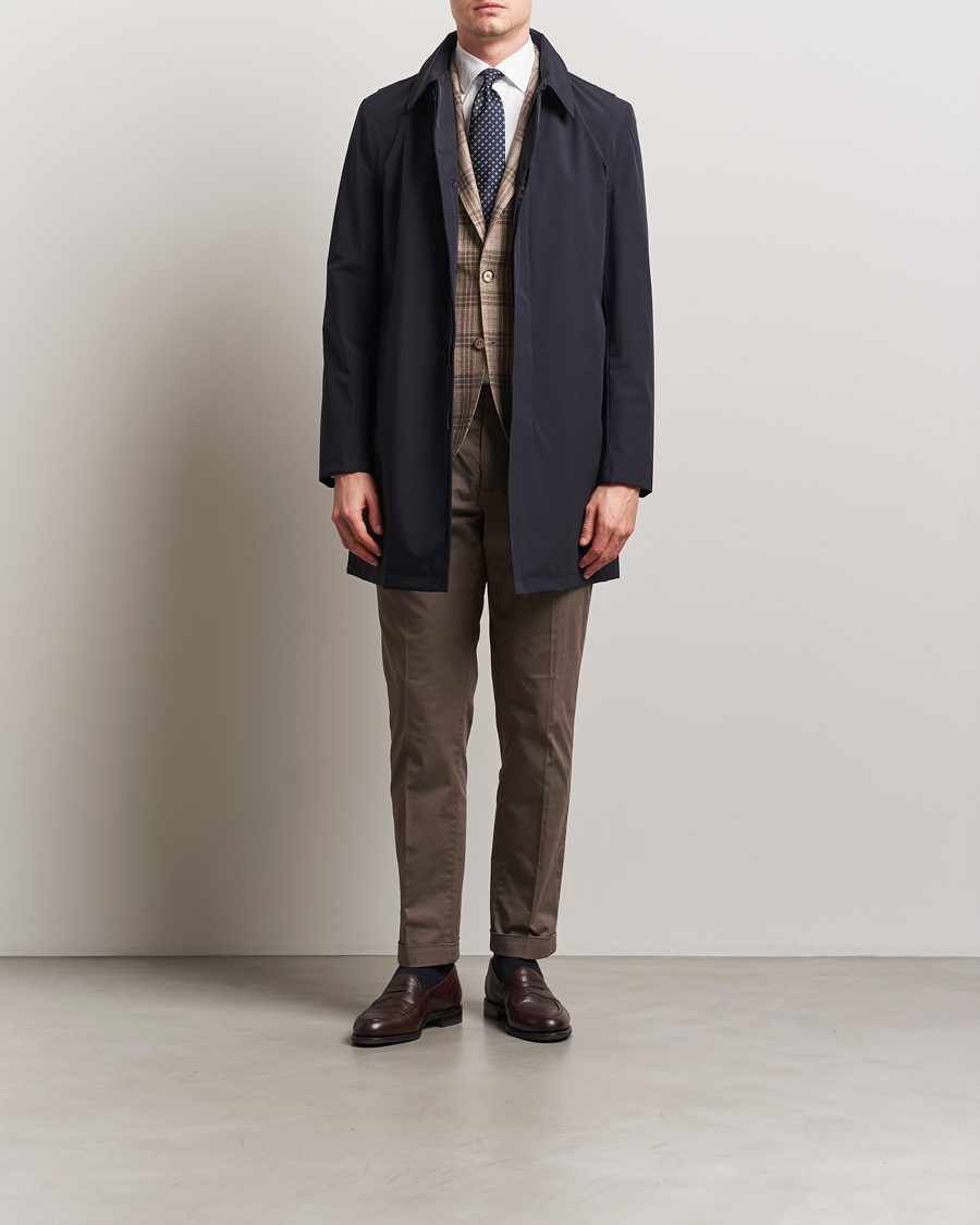 Men | Coats & Jackets | Oscar Jacobson | Nylon Car Coat Navy