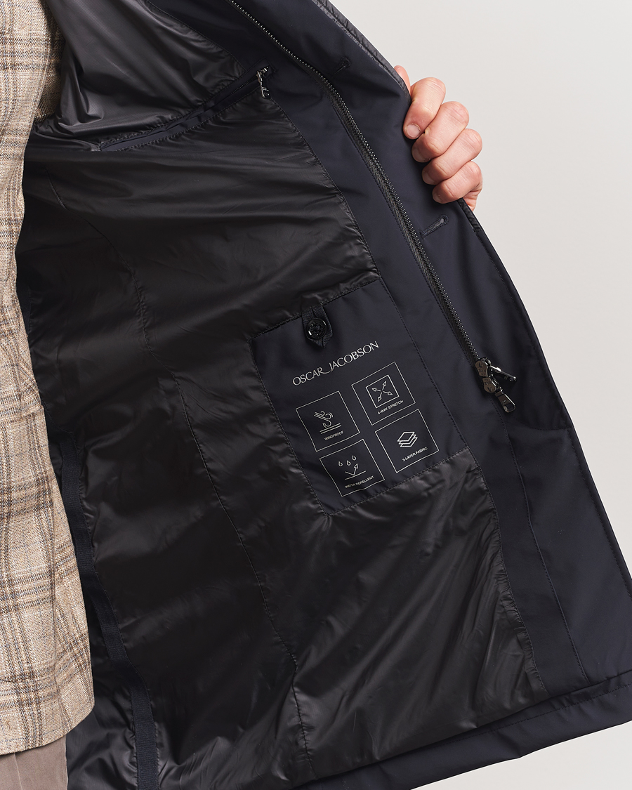 Men | Coats & Jackets | Oscar Jacobson | Nylon Car Coat Navy