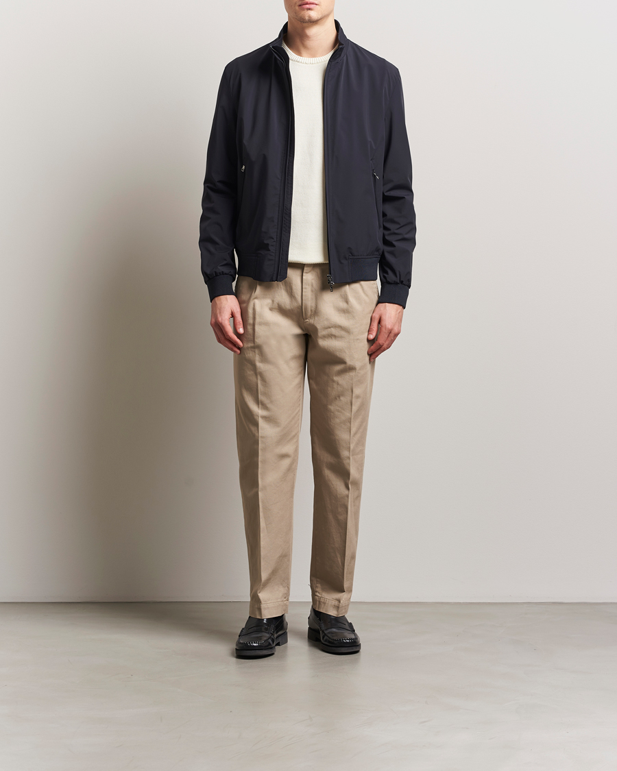 Men | Coats & Jackets | Oscar Jacobson | Bomber Nylon Jacket Navy