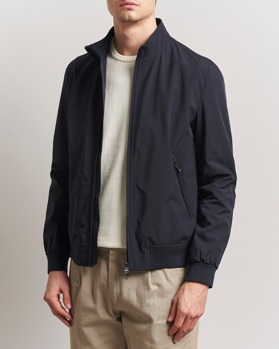 Men | Coats & Jackets | Oscar Jacobson | Bomber Nylon Jacket Navy