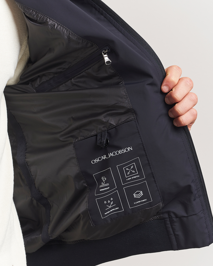 Men | Coats & Jackets | Oscar Jacobson | Bomber Nylon Jacket Navy