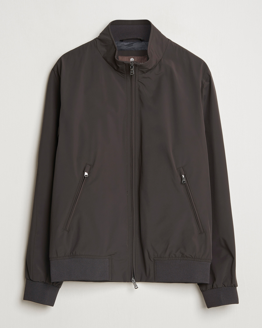 Men | Coats & Jackets | Oscar Jacobson | Bomber Nylon Jacket Brown