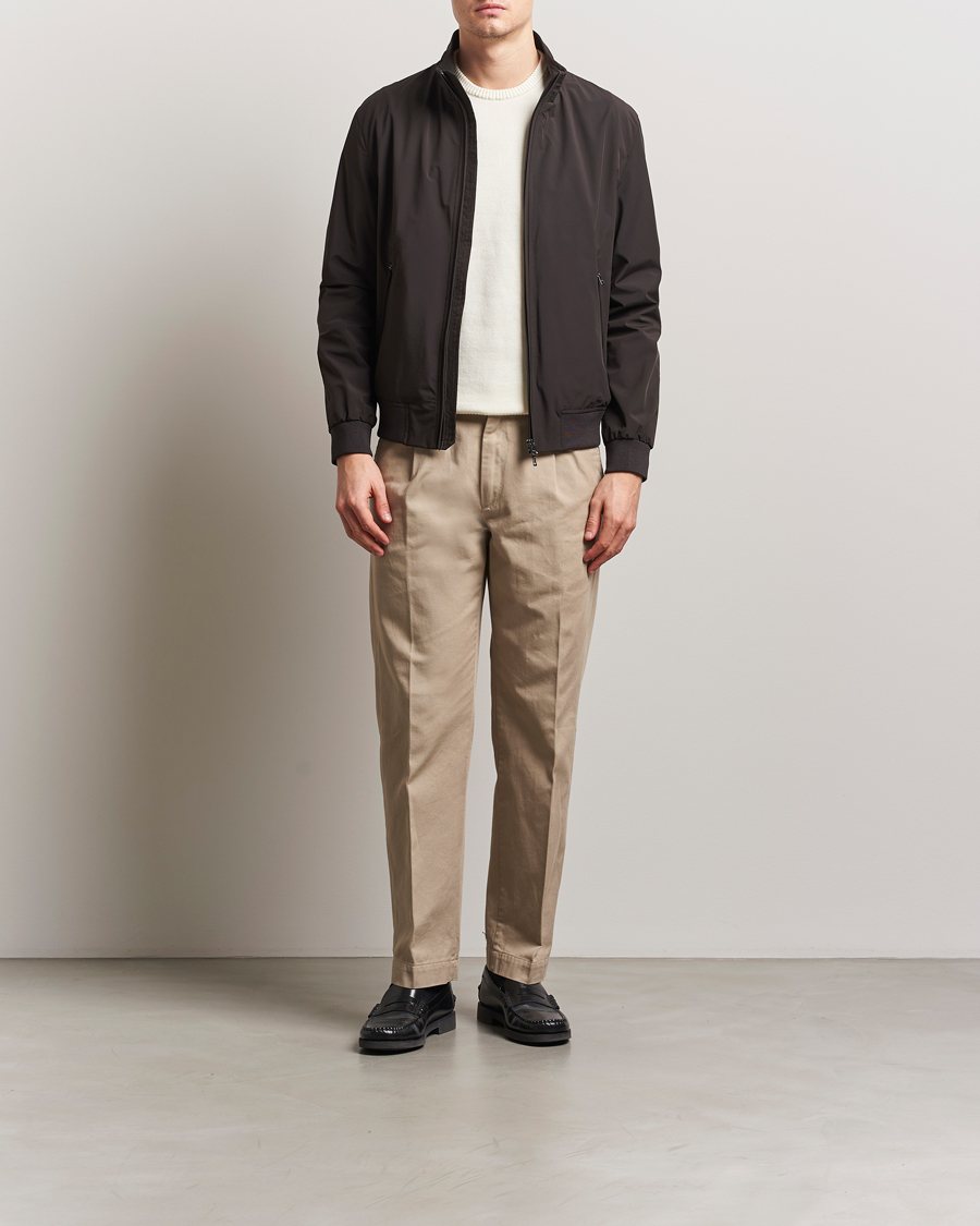 Men | Coats & Jackets | Oscar Jacobson | Bomber Nylon Jacket Brown
