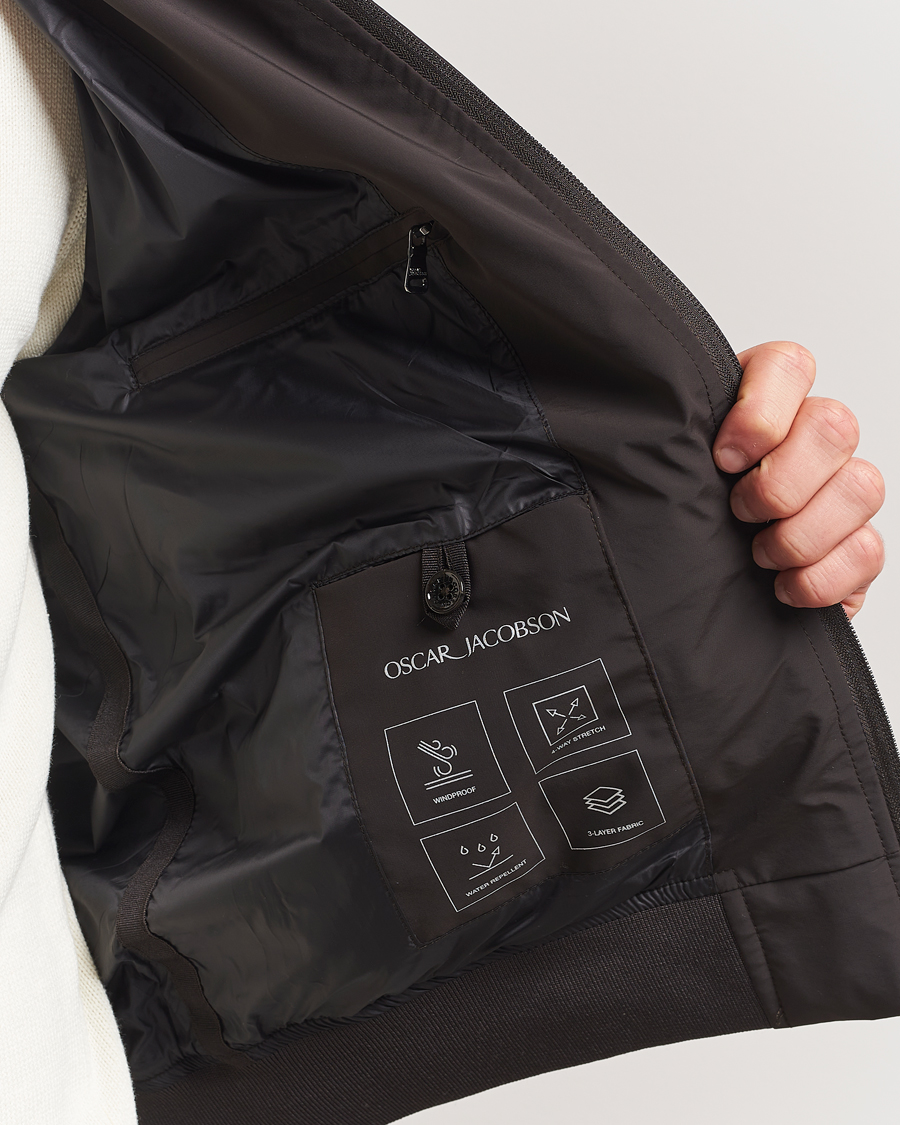 Men | Coats & Jackets | Oscar Jacobson | Bomber Nylon Jacket Brown