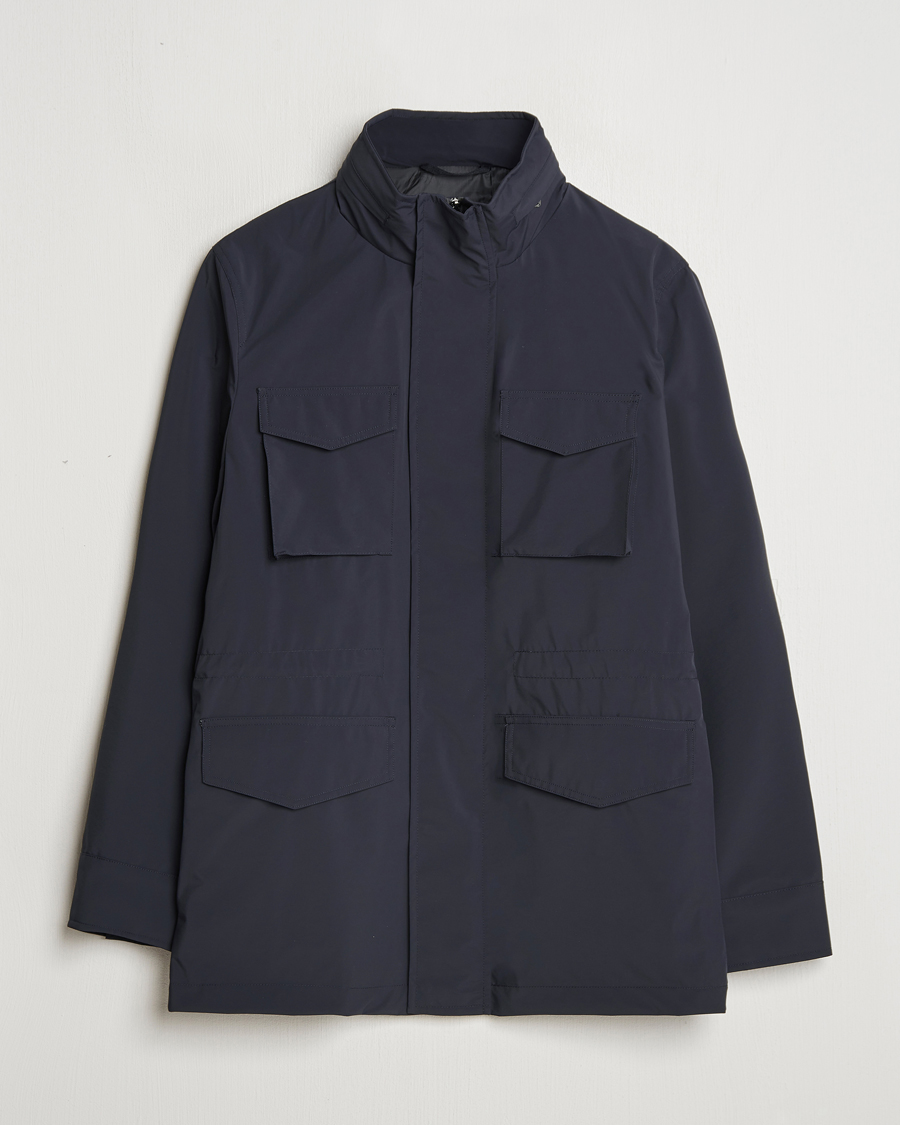 Men | Coats & Jackets | Oscar Jacobson | M65 Nylon Field Jacket Navy