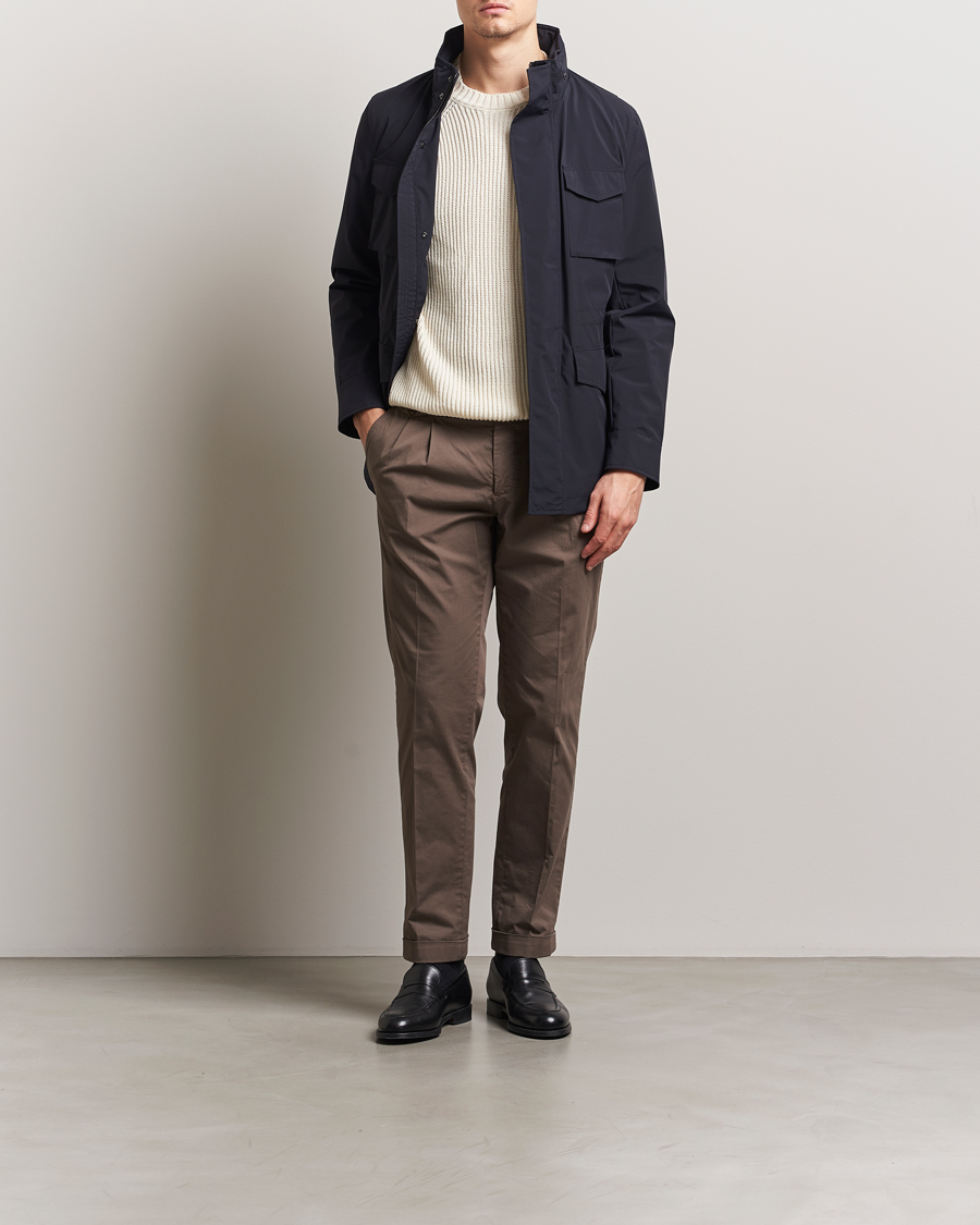 Men | Coats & Jackets | Oscar Jacobson | M65 Nylon Field Jacket Navy