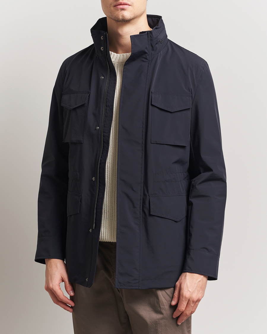 Men | Coats & Jackets | Oscar Jacobson | M65 Nylon Field Jacket Navy
