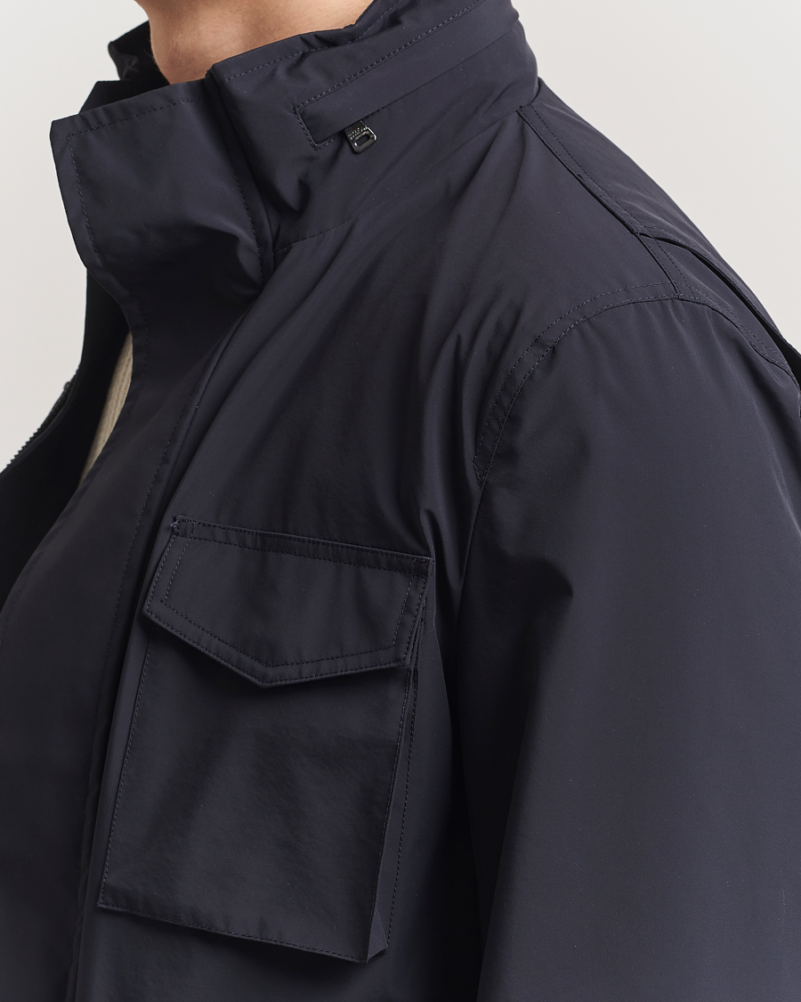Men | Coats & Jackets | Oscar Jacobson | M65 Nylon Field Jacket Navy