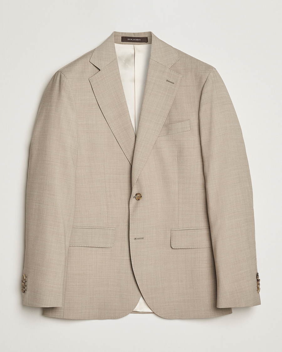 Men | Blazers | Oscar Jacobson | Fogerty Wool Stretch Suit Blazer Beige